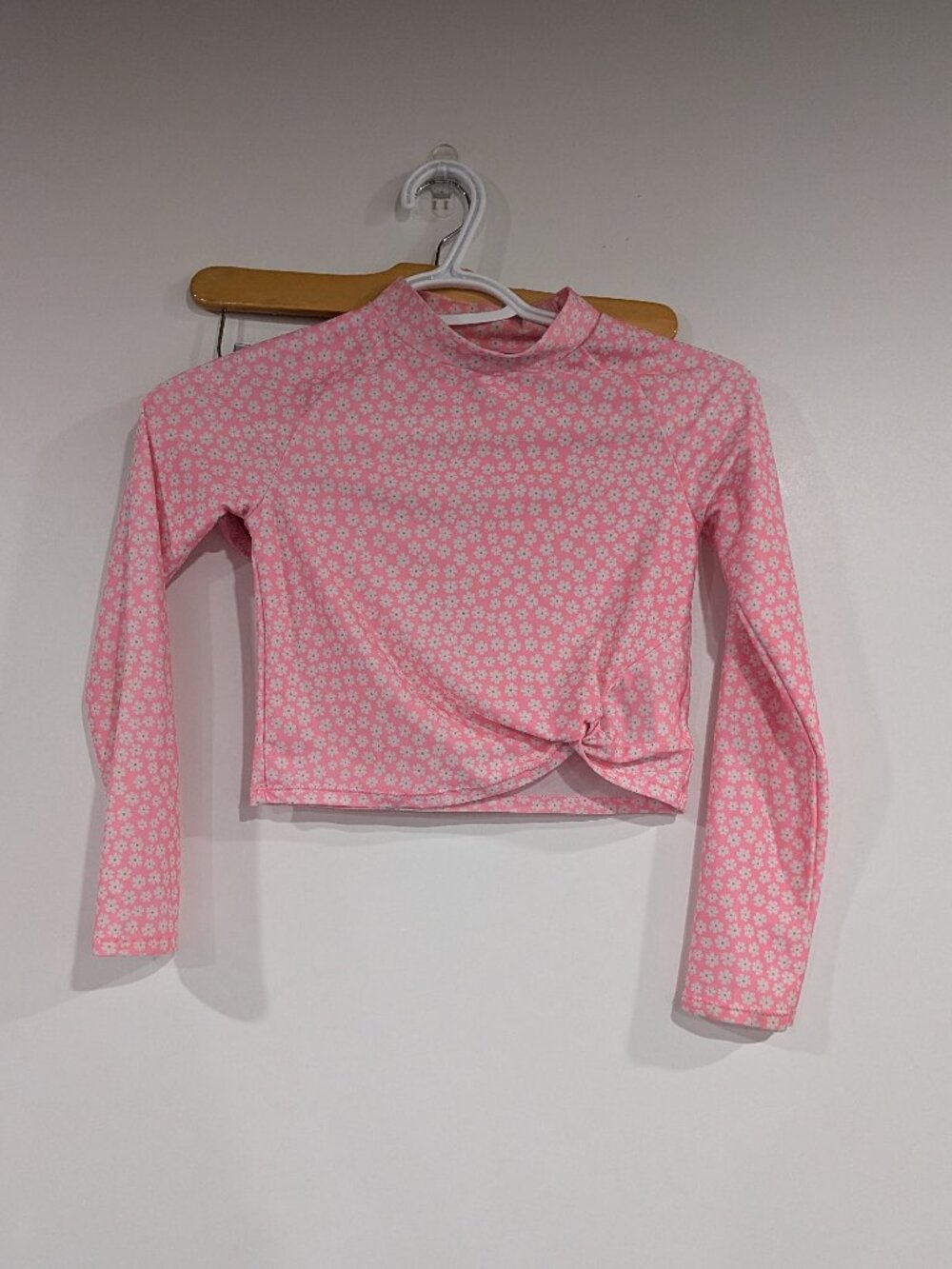 Gap Kids Floral Rash Guard Bikini Bottom Set Pink White Size Medium